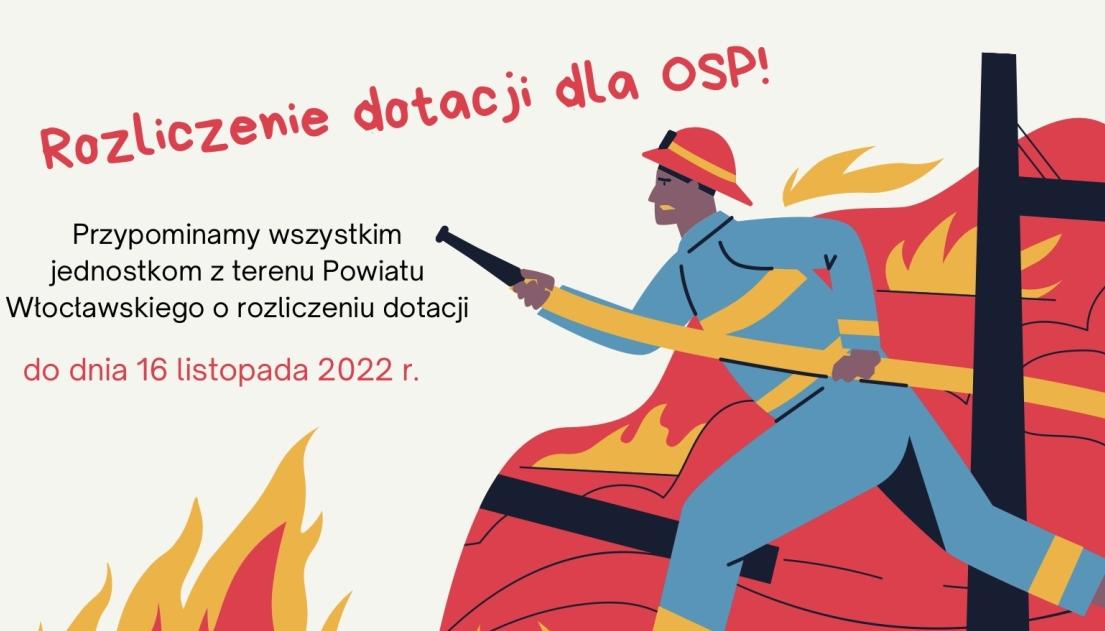 Przypomnienie o rozliczeniu dotacji dla Ochotniczych Straży Pożarnych z terenu powiatu włocławskiego! 
