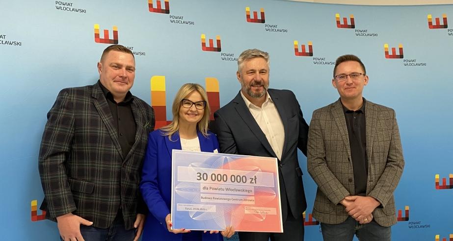 30 mln zł dofinanowania na prace budowlane i wyposażenie Powiatowego Centrum Zdrowia - największej inwestycji w historii Powiatu Włocławskiego!